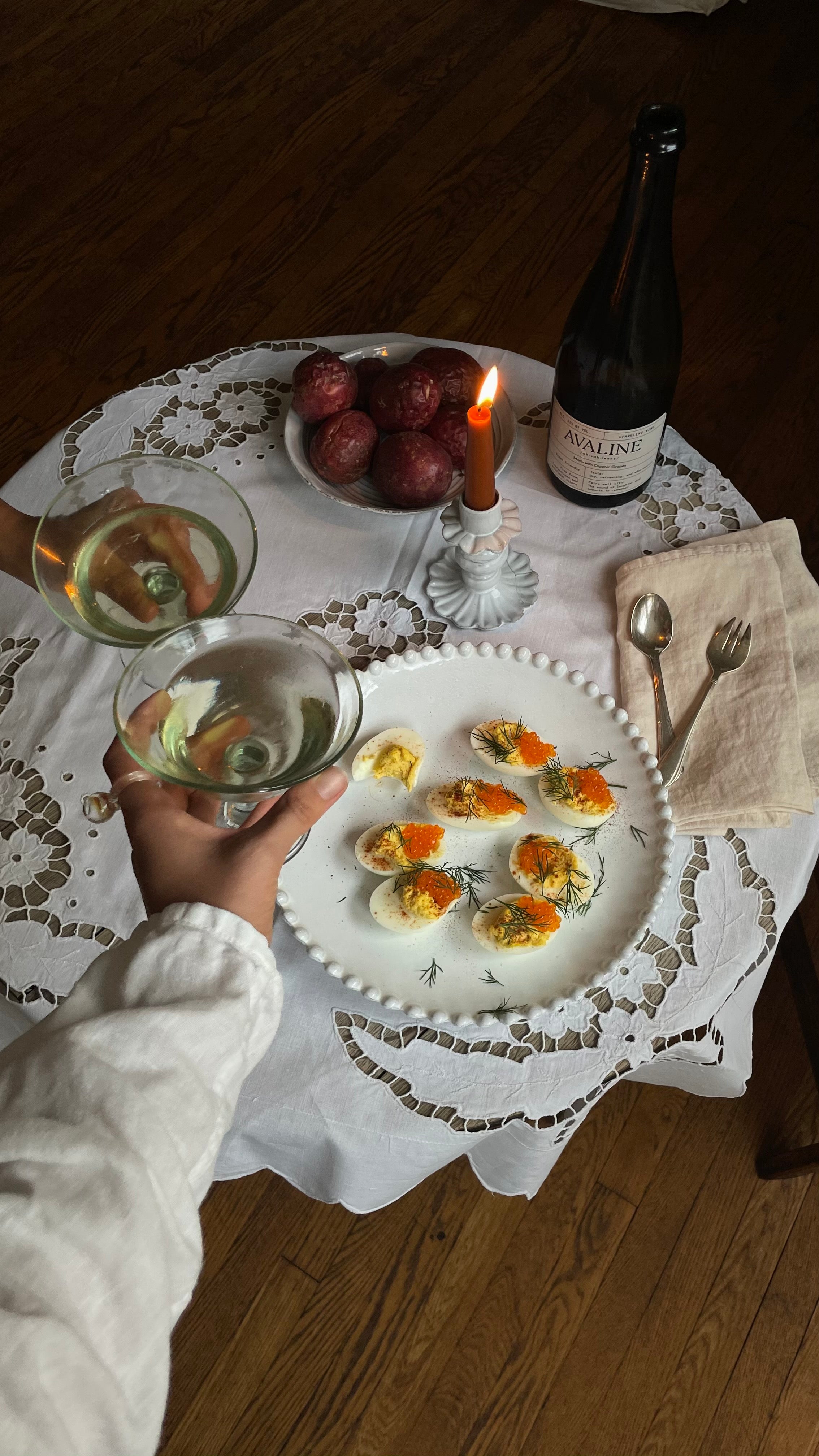 Deviled Eggs Avaline Community Cookbook NYE Sparkling Wine Pairing